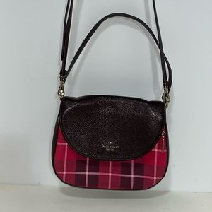 Kate Spade New York Leila Medium Foldover Crossbody Bag Pink Plaid